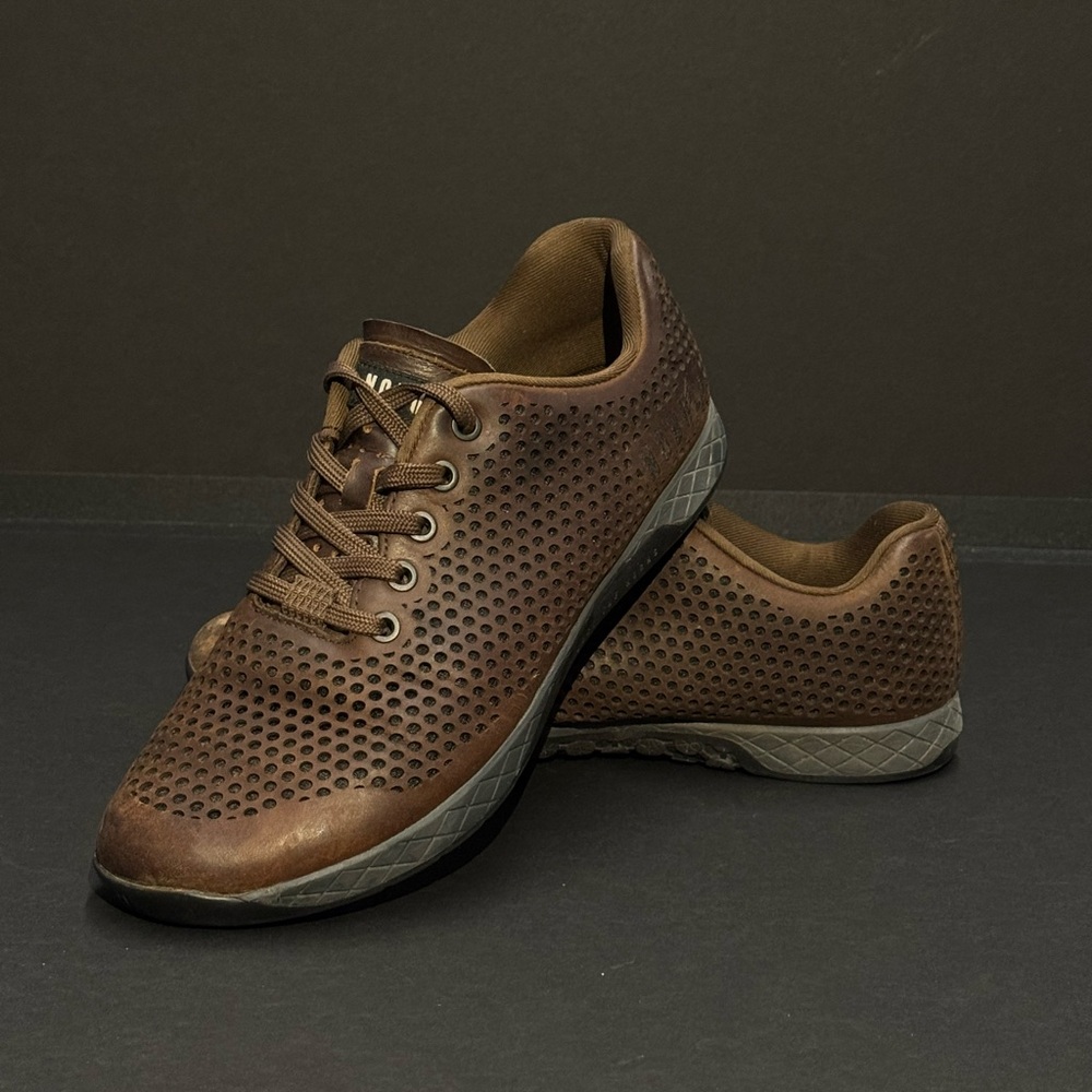 NOBULL Brown Leather Trainer Perforated Sneaker Men’s Size 9